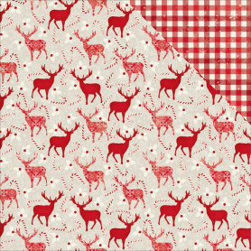 Papier 30x30 Reindeer Games 1f collection Merry & Bright Bo Bunny