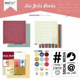 Joli pack Social Media – kit de scrapbooking – Kesi’art