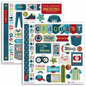 Stickers 100% Masculin 2 planches - Toga