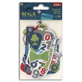 Die-cuts 44 formes et mots découpés 100% Masculin - Toga
