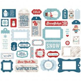 Die-cuts Ephemera Tags & frames 33 pc I Love Winter - Echo Park