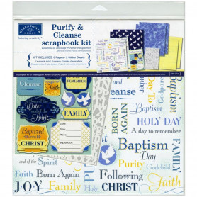 Set de papier 30x30 Baptême 8f - Karen Foster Purify & Cleanse Kit