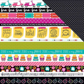 Papier 30x30 Borders 1f – Illustrated Faith Bright & Brave