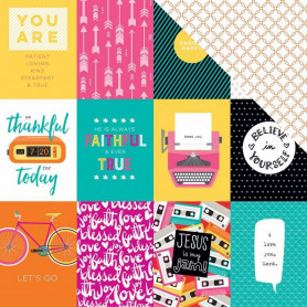 Papier 30x30 3x4s 1f – Illustrated Faith Bright & Brave
