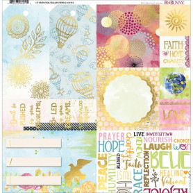 Papier calque 30x30 Faith 1f – Bo Bunny Foil Vellum