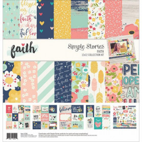 Set de papier 30x30 Faith 12f - Simple Stories Kit