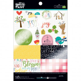 Set de feuilles plastiques imprimées A5 Christmas 12f - Illustrated Faith