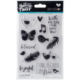 Tampons Seeds of Faith 13 pc - Illustrated Faith Clear Stamps