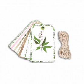 Set 20 tags imprimés herbes avec ficelle - Toga
