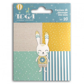 Die-cuts 20 formes découpées Lapin Léonard - Toga