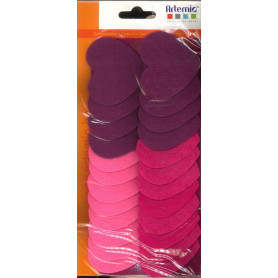 Coeur en Feutrine rose, fuchsia, mauve 24 pièces – Artemio