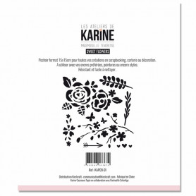 Pochoir Sweet Flowers - Mademoiselle Tendresse - Les ateliers de Karine