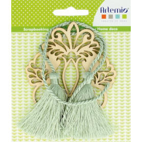 Médaillon fleur en bois Secret Garden avec Pampille - Artemio