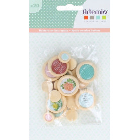 Embellissements en bois et epoxy Secret Garden 20 pcs - Artemio