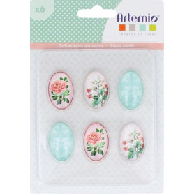 Cabochons en verre Secret Garden 6pcs - Artemio