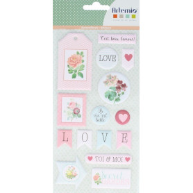 Autocollants puffies 3D XL Secret Garden - Artemio