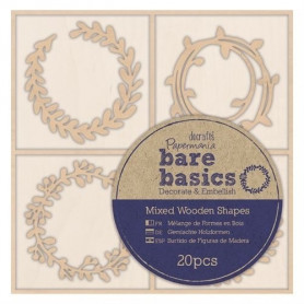 Set de formes en bois Couronnes 20 pcs - Docrafts Papermania Wreaths