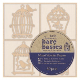 Set de formes en bois cages à oiseaux 20 pcs - Docrafts Papermania Birdcages
