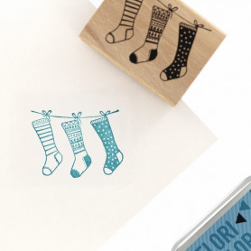 Tampon bois Chaussettes de Noël - Cosy Christmas - Florilèges Design
