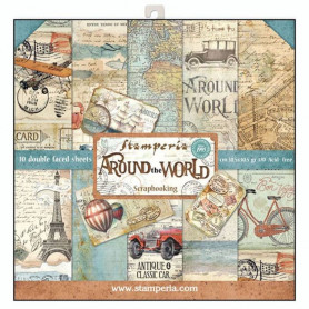 Set de papier 30x30 Around the world 10 feuilles - Stamperia