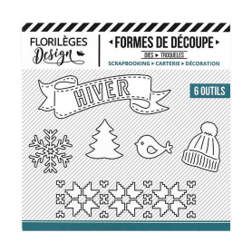 Dies Hiver blanc 6 pc - Les joies de l'hiver - Florilèges Design