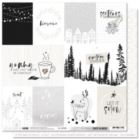 Papier 30x30 Let it snow 1f - Carte Blanche - Les ateliers de Karine