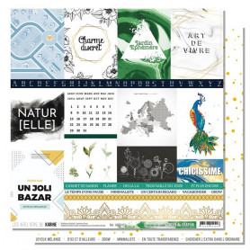 Papier 30x30 Fier comme un paon 1f - Collection Green & Graphik - Les ateliers de Karine