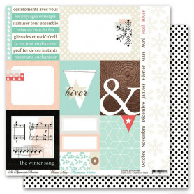 Papier 30x30 Harmonies 1 feuille - Winter Song - Les Papiers de Pandore