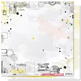 Papier 30x30 Complètement timbré 1f - Collection Long Courrier - Les ateliers de Karine