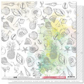 Papier 30x30 Souvenirs d'été 1f - Collection Long Courrier - Les ateliers de Karine