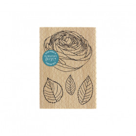 Tampon bois Rose ancienne - La maison de Jeanne - Florilèges Design