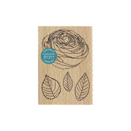 Tampon bois Rose ancienne - La maison de Jeanne - Florilèges Design