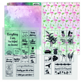 Set de papier & mica A4 Happy Tropics 4f – Yvonne Creations