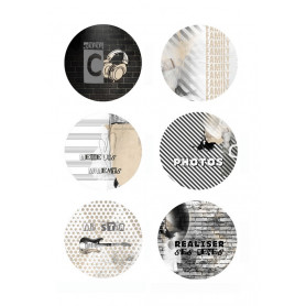 Lot de 6 badges Rock Family - Lorelaï Design