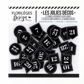 Décos Etiquettes numérotées 31 pc - The Story of Us - Florilèges Design