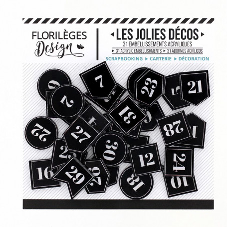 Décos Etiquettes numérotées 31 pc - The Story of Us - Florilèges Design