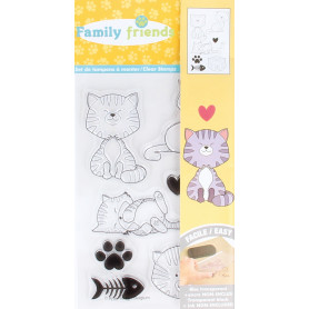 Tampons Chats 9x14 cm - Family Friends - Artemio