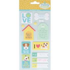 Autocollants puffies 3D XL Family Friends Chiens - Artemio
